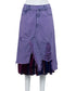 Distressed Layered Denim Skirt